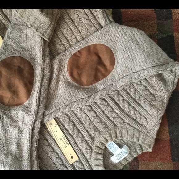 π² CHUNKY FISHERMAN Handsome Sweater Elbow Patches Unisex CABLE - Picture 2 of 16